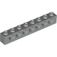 Lego kostka s otvory (kostička s dírami) 1x8, světle šedá (370202)